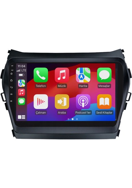 Hyundai Santa Fe Araç Multimedya Android Ekran Carplay Double Teyp 4+64 9" 13-17 Black