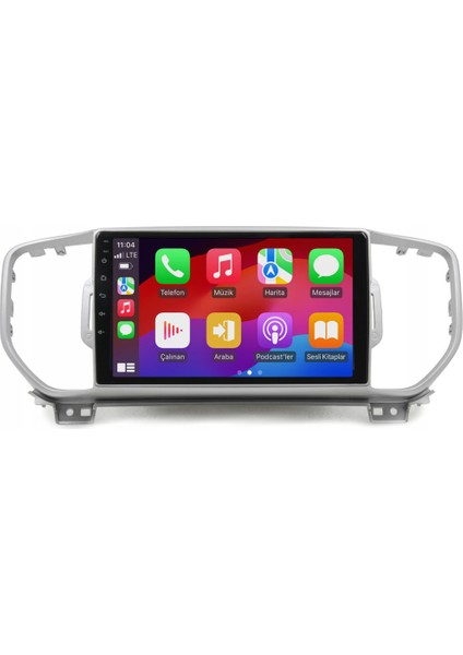 Kia Sportage Araç Multimedya Android Ekran Carplay Navigasyon Double Teyp 4+64 9" 16-18 Silver