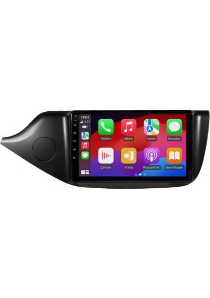 Kia Ceed Araç Multimedya Android Ekran Carplay Navigasyon Double Teyp 4+64 9" 12-19 Black