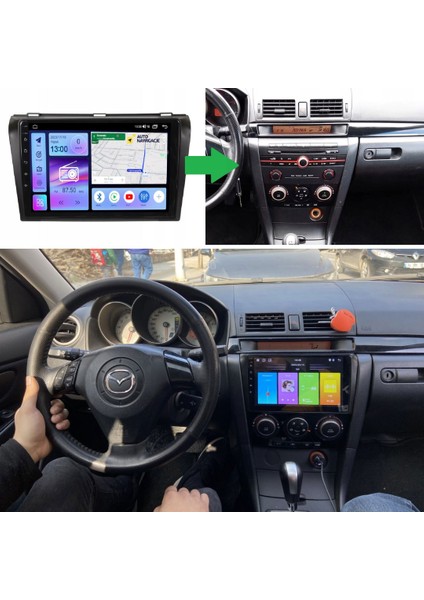 Mazda Mazda 3 Araç Multimedya Android Ekran Carplay Navigasyon Double Teyp 4+64 9" 04-09 Black indirimleri