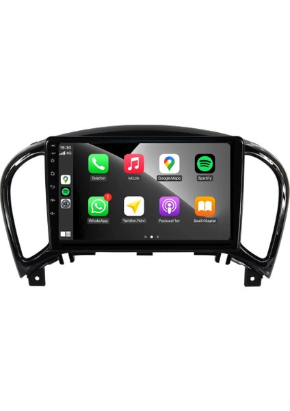Nissan Juke Araç Multimedya Android Ekran Carplay Double Teyp Navigasyon 4+64 9" 11-19 P.black