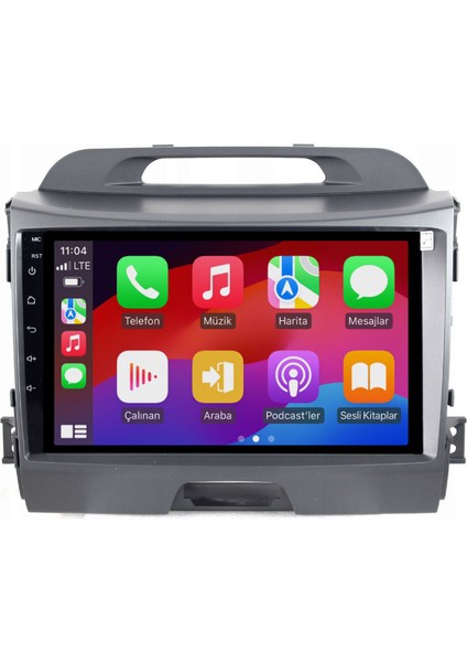 Kia Sportage Araç Multimedya Android Ekran Carplay Navigasyon Double Teyp 4+64 9" 10-15 Gri modelleri