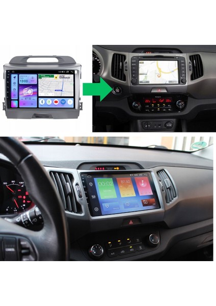 Kia Sportage Araç Multimedya Android Ekran Carplay Navigasyon Double Teyp 4+64 9" 10-15 Gri indirimleri