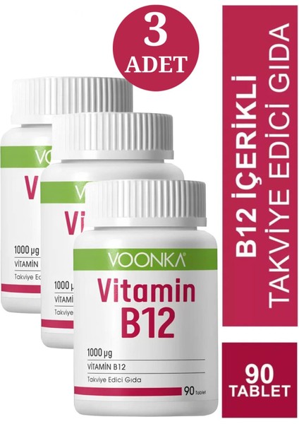 Vitamin B12 90 Tablet 3 Adet