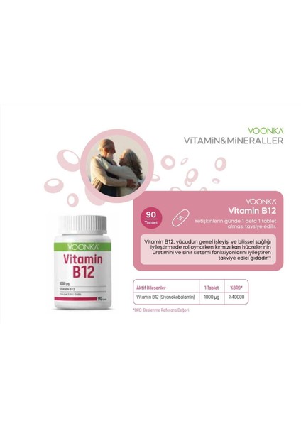 Vitamin B12 90 Tablet 3 Adet