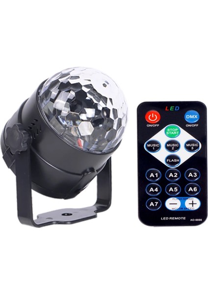 Parti Işığı Renkli Sesle Duyarlı Kumandalı LED Rgb Disko Topu Mini Boyutlu Taşınabilir