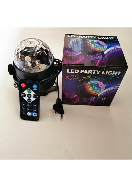 Parti Işığı Renkli Sesle Duyarlı Kumandalı LED Rgb Disko Topu Mini Boyutlu Taşınabilir