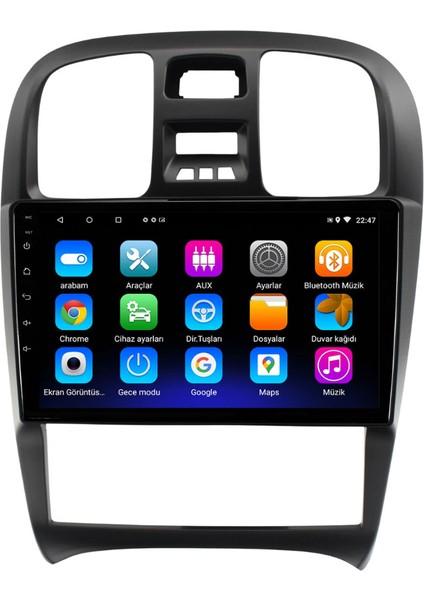 Hyundai Sonata Araç Multimedya Android Ekran Carplay Double Teyp 4+64 9" 04-05 Black
