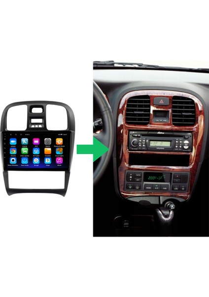 Hyundai Sonata Araç Multimedya Android Ekran Carplay Double Teyp 4+64 9" 04-05 Black