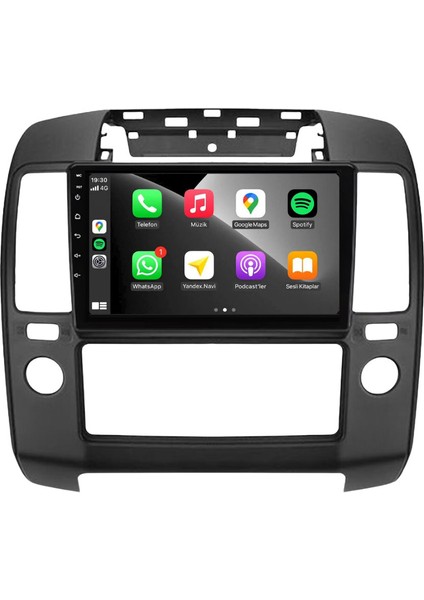 Nissan Navara Araç Multimedya Android Ekran Carplay Navigasyon Double Teyp 4+64 9" 05-10 Black