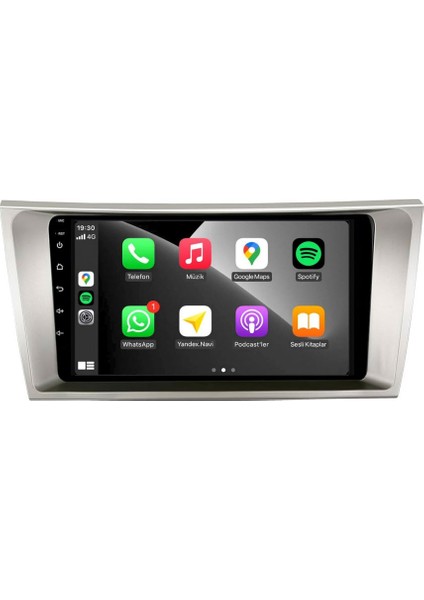 Toyota Camry Araç Multimedya Android Ekran Carplay Navigasyon Double Teyp 4+64 9" 06-11 Silver