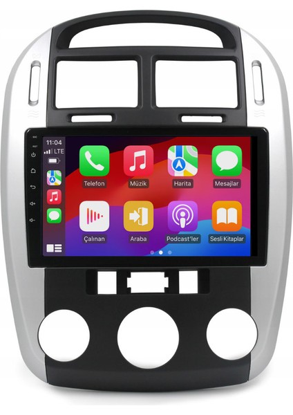 Kia Cerato Araç Multimedya Android Ekran Carplay Double Teyp 4+64 9" 06-08 Black/silver