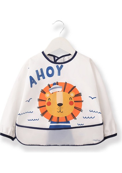 Çocuk Uzun Kollu Önlük, Beyaz (Yurt Dışından)