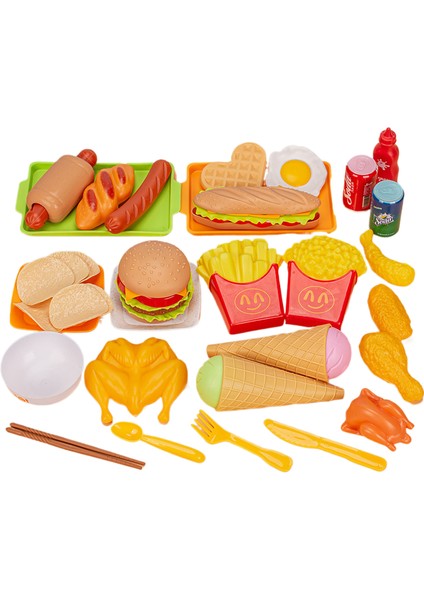 Çocuk Sökme Hamburger Kızartması Oyuncak, Yemek Pişirme Seti (Yurt Dışından)