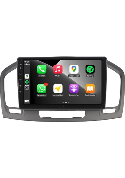 Opel Insignia Araç Multimedya Android Ekran Carplay Navigasyon Double Teyp 4+64 9" 09-13 Gri