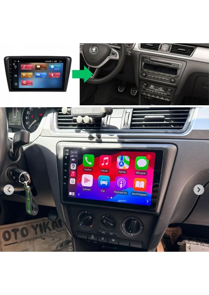 Skoda Rapid Araç Multimedya Android Ekran Carplay Navigasyon Double Teyp 4+64 9" 13-18 Black indirimleri