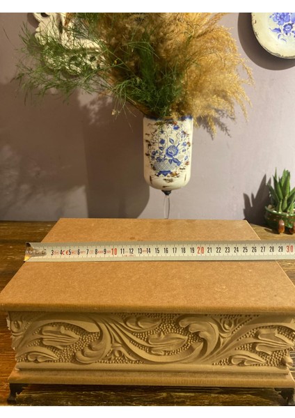 Ahşap Aplikli Dikdörtgen Kutu indirimleri