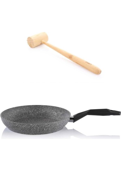 Granit Tava 26 cm ve Bambu Et Tokmağı