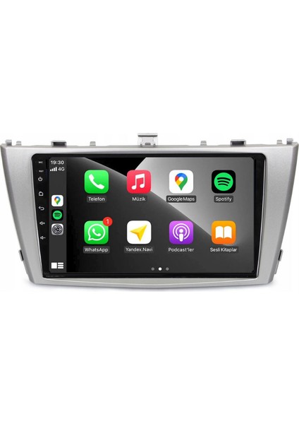 Toyota Avensis Araç Multimedya Android Ekran Carplay Double Teyp 4+64 9" 09-15 Silver
