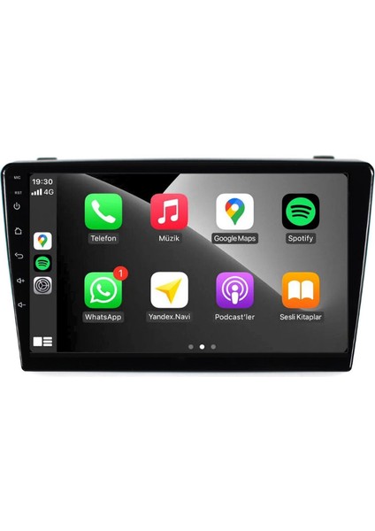 Toyota Auris Araç Multimedya Android Ekran Carplay Navigasyon Double Teyp 4+64 9" 13-18 Black