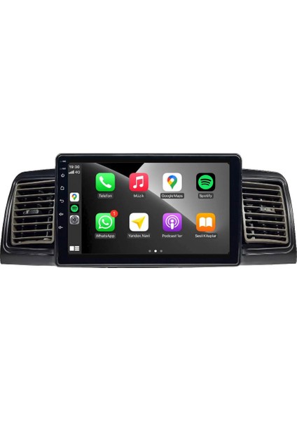 Toyota Corolla Araç Multimedya Android Ekran Carplay Double Teyp 4+64 9" 02-06 Black