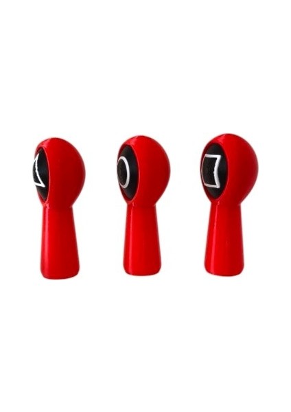 Sprunki Squid Game Oyuncak 3 Adet Kaliteli Baskı Figür, 7 cm Kırmızı