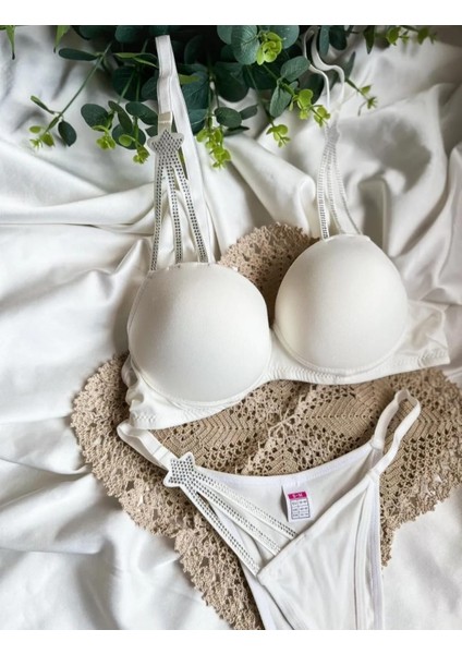Yıldız Model Dolgulu Sütyen ve Külot Takımı - Bralet Seti