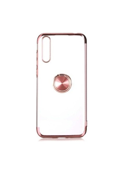 P Smart S / Y8P Uyumlu Kılıf Kenarları Renkli Yüzüklü Standlı Gesse Godivje Silikon Kapak