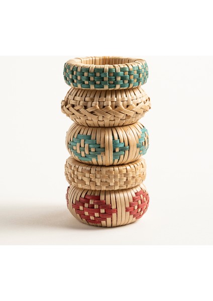 Lotus Bambu Peçete Halkası 5.5x5.5x2.5 cm Yeşil
