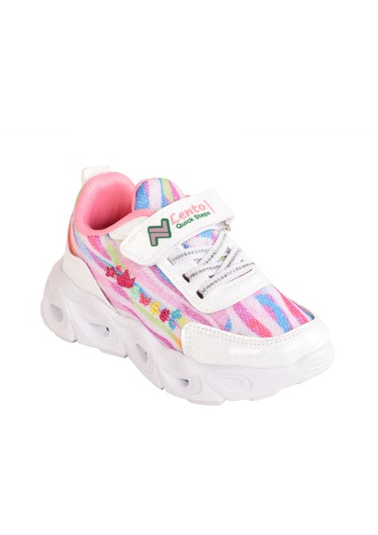 Kız Çocuk Hafif Kaymaz Anatomik Taban Işıklı Spor Ayakkabı Sneaker
