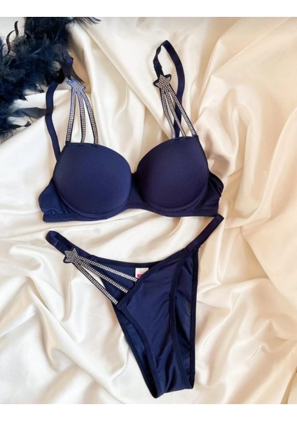 Yıldız Model Dolgulu Sütyen ve Külot Takımı - Bralet Seti