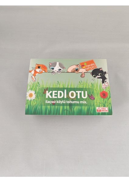Kedi Otu Kit (Kedi Çimi Set) - Toprak, Saksı, Koruyucu File ve Tohum Seti