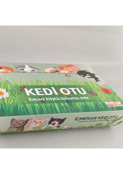Kedi Otu Kit (Kedi Çimi Set) - Toprak, Saksı, Koruyucu File ve Tohum Seti