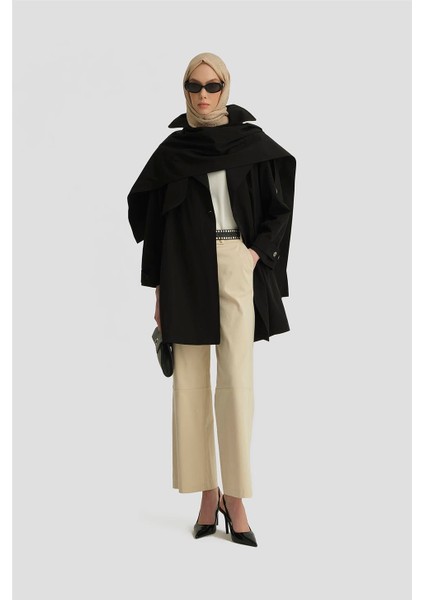 Atkı Detaylı Trençkot 25Y7805 Siyah fiyatları