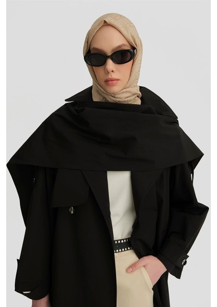 Atkı Detaylı Trençkot 25Y7805 Siyah fırsatları