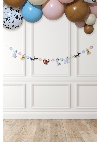 Sevimli Köpekler Banner Parti Süsleri Ipe Dizili Duvar Süsü