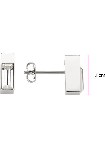 Baget Şeklinde Swarovski® Kristalli Küçük Manyetik Küpeler