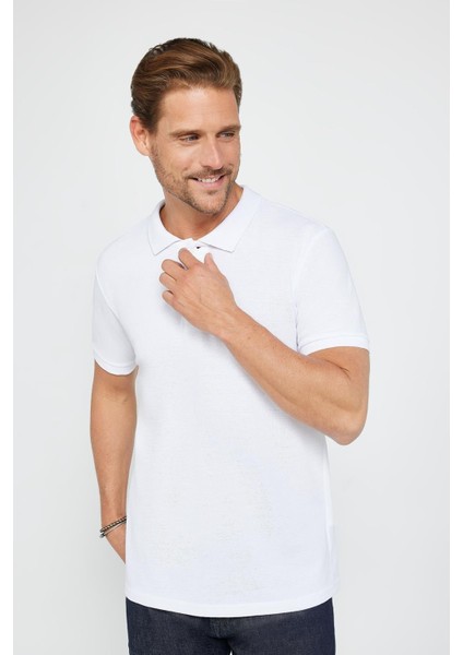 Erkek 5'li Paket Siyah-K.gri-Beyaz-Gri-Ekru Slim Fit Dar Kesim Pamuklu Düz Pike Polo Yaka Tişört modelleri