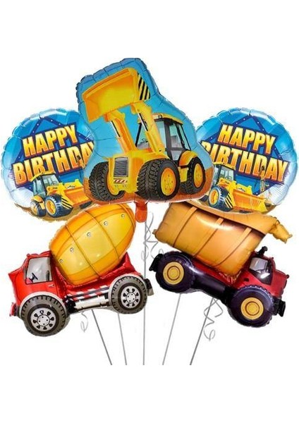 Iş Makineleri Folyo Balon Seti 5'li