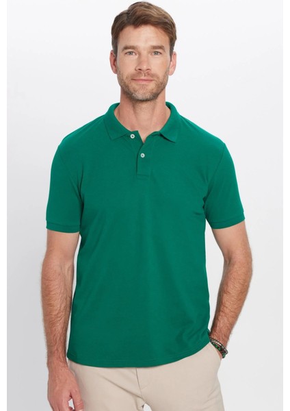 Erkek 5'li Paket Haki-Su Yeşili-Koyu Yeşil-Yeşil-Çağla Slim Fit Pamuklu Düz Pike Polo Yaka Tişört modelleri