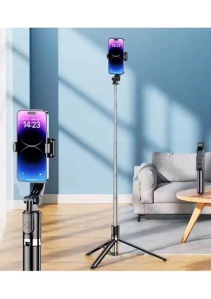 170CM Tripod ve Selfie Çubuğu Bluetooth Uzaktan Kumandalı Yüksekliği Ayarlanabilir K9