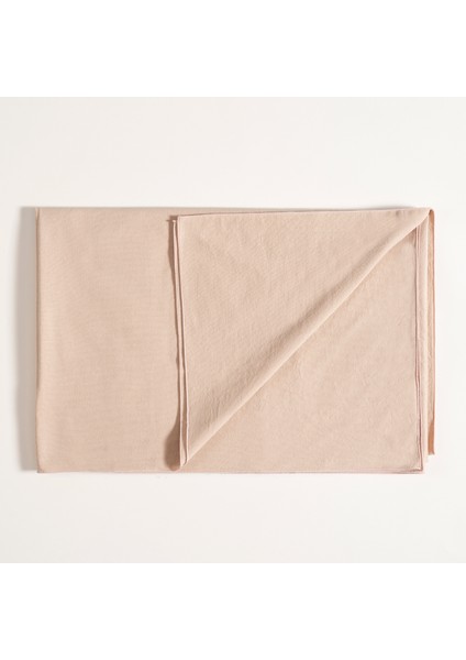 Solıd Overloklu Pamuk %100 Pamuk Masa Örtüsü 160x320 Cm Kum Rengı modelleri