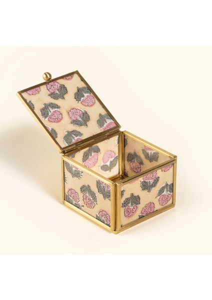 Fagu Cam Dekoratif Kutu 8x8x6 Cm Pembe - Yeşil modelleri