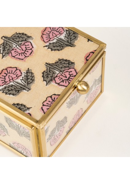 Fagu Cam Dekoratif Kutu 8x8x6 Cm Pembe - Yeşil indirimleri