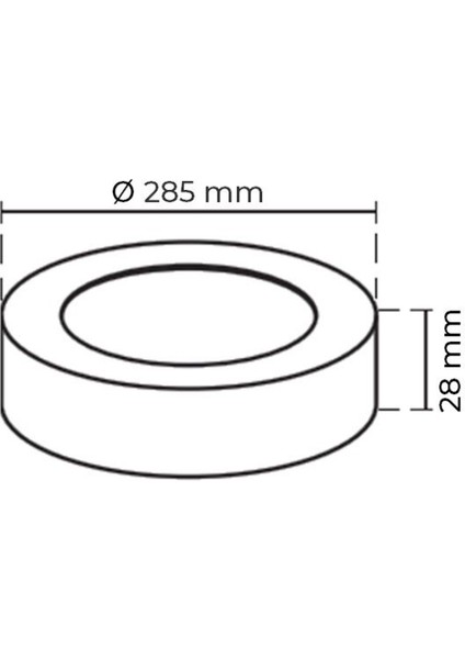 24W Sıva Üstü Yuvarlak 28.5 cm Siyah Kasa LED Panel YL14-2400-S, YL14-2401-S Beyaz modelleri