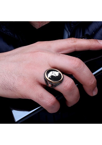 925 Ayar Gümüş Kartal Motifli Model Erkek Yüzük modelleri