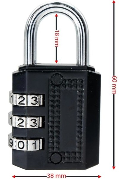 Şifreli Asma Kilit 38 mm YMK-1338
