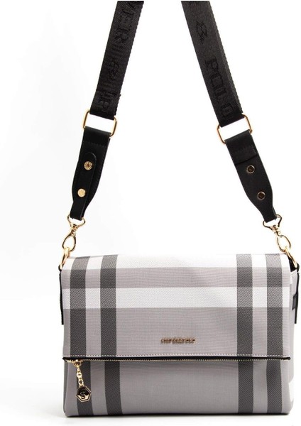 Tek Bölmeli Kadın Çapraz Çanta 963 MK84 45422 Gri Mat Siyah