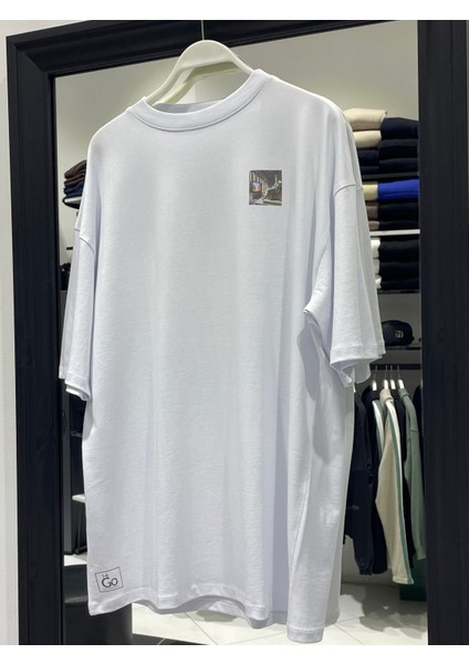Zeus Sırt Baskılı Beyaz Erkek Oversize T-Shirt