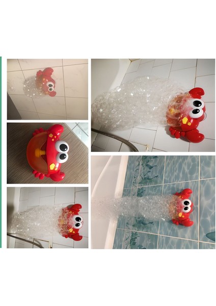 Bebek Banyo Oyuncağı Müzikli Yengeç Köpük Makinesi Eğlenceli Kabarcık Oyuncağı fırsatları